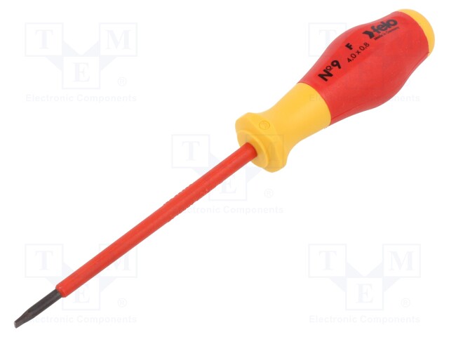 Screwdriver; insulated; slot; 4,0x0,8mm