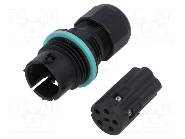 TH384 Mini Plug connector 5p Screw D7-12 IP66/IP68