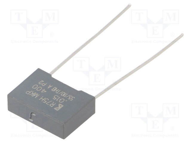 DC Film Capacitor, 0.015 µF, 400 V, Metallized PP, ± 5%, R75H Series, Radial Box