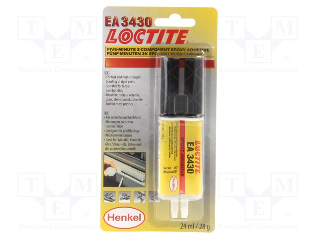 Epoxy adhesive; syringe with A and B components; 24ml; 5min