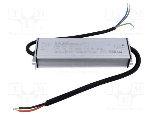 Power supply: switched-mode; LED; 150W; 12VDC; 198÷264VAC; IP67