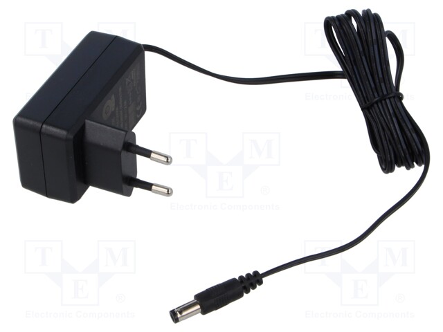 Power supply: switching; mains,plug; 12VDC; 2A; 24W; Plug: EU; black