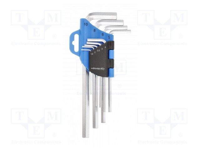 Wrenches set; hex key; Chrom-vanadium steel; Conform to: DIN 911