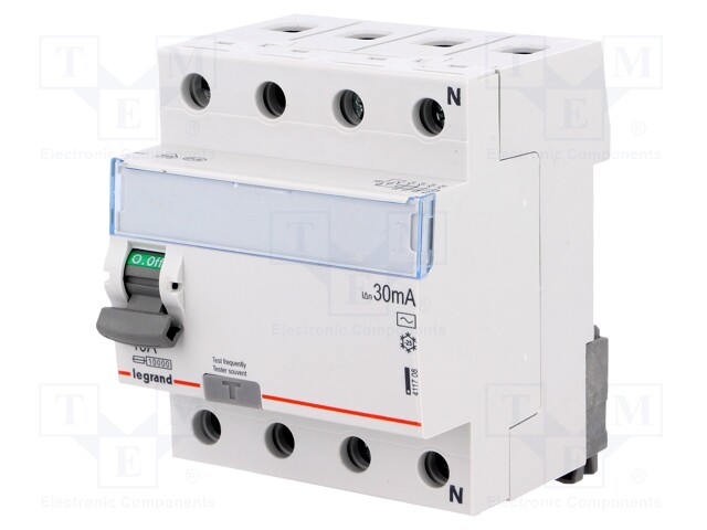 RCD breaker; Inom: 40A; Ires: 30mA; Max surge current: 250A; 400V