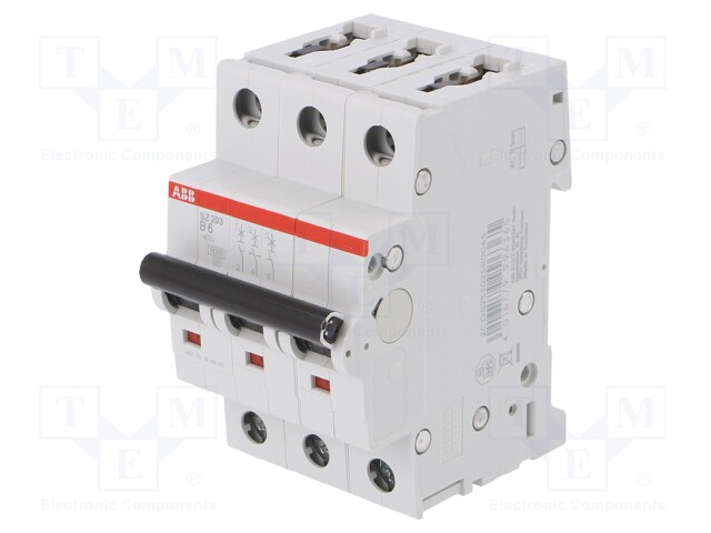 Circuit breaker; 400VAC; Inom: 6A; Poles: 3; DIN; Charact: B; 6kA