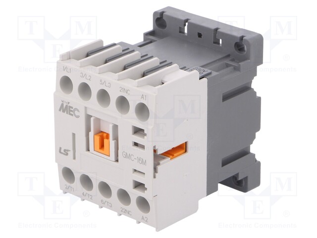 Contactor: 3-pole; NO x3; Auxiliary contacts: NC; 230VAC; 16A; IP20