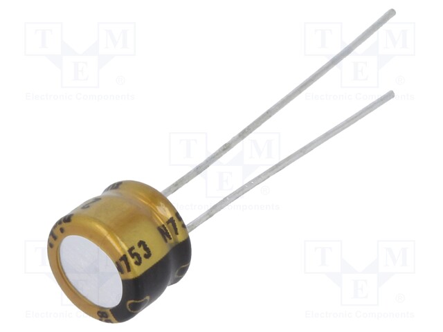 Capacitor: electrolytic; THT; 220uF; 4VDC; Ø6.3x5mm; Pitch: 2.5mm