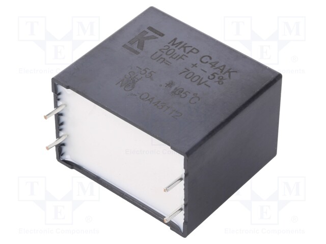 Capacitor: polypropylene; DC-Link; 20uF; ESR: 5.17mΩ; THT; ±5%