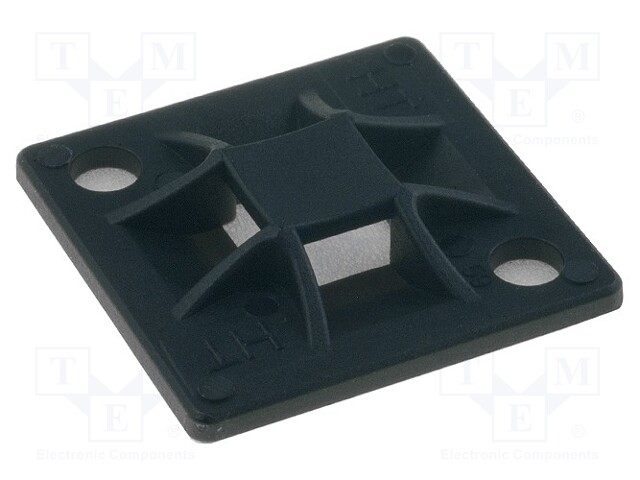 Screw down self-adhesive holder; polyamide; black; Ht: 3.7mm