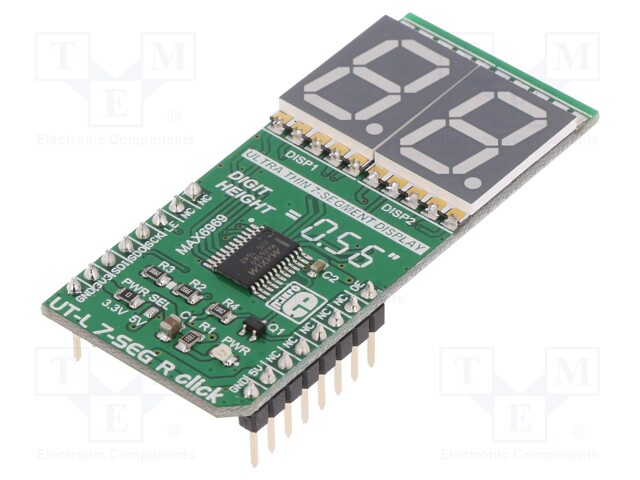 Click board; LCD display; GPIO,SPI; MAX6969; mikroBUS connector