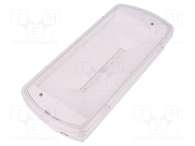 Lamp: LED emergency luminaire; IP42; Colour: white; 2.7W; 230VAC