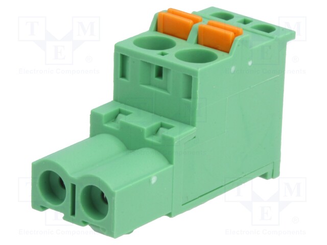 Pluggable terminal block; 5mm; ways: 2; angled 90°; plug; female