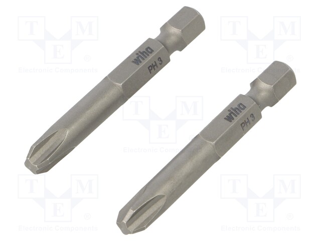 Screwdriver bit; Phillips; PH3; Overall len: 50mm; 2pcs.