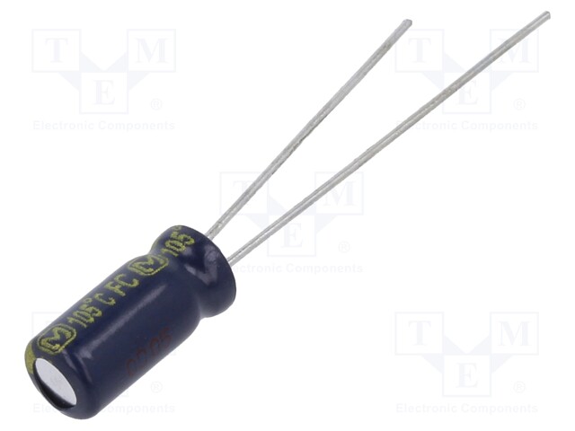 Capacitor: electrolytic; low impedance; THT; 22uF; 35VDC; Ø5x11mm