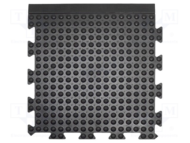 Anti fatigue mat; Width: 0.5m; L: 0.5m; Mat: rubber; Colour: black