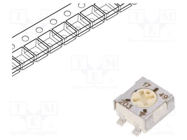 Potentiometer: mounting; single turn; 20kΩ; 250mW; SMD; ±20%