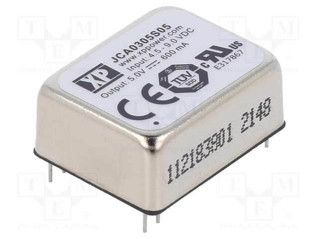 Converter: DC/DC; 3W; 5VDC; Mounting: THT; Series: JCA; OUT: 1