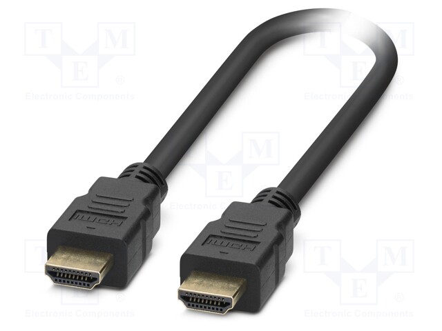 Cable; HDMI plug,both sides; PVC; 0.5m; black; Support: 4K