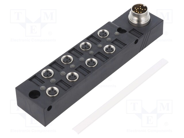 Distribution box; M8; PIN: 3; socket; 2A; with LED indicators; IN: 8