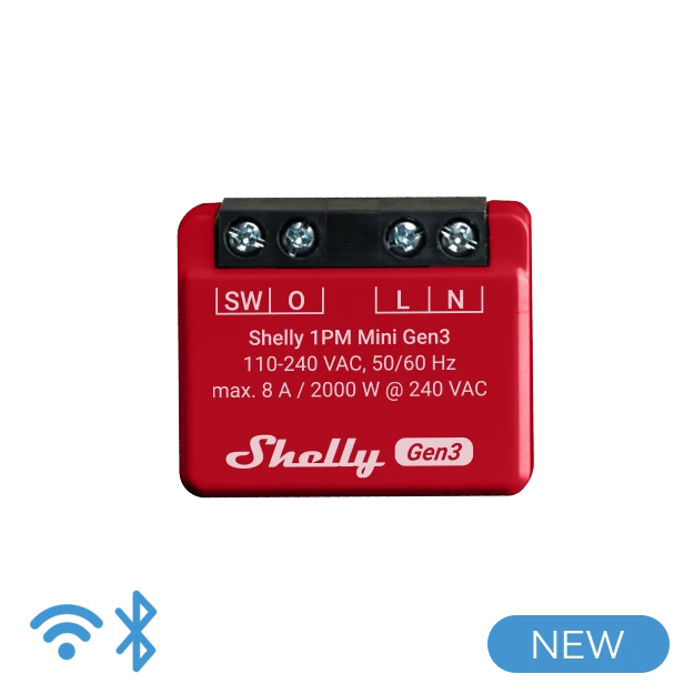 Shelly 1PM Mini Gen3, Wifi juhitav relee