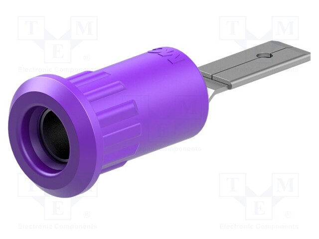 Socket; 4mm banana; 25A; 30VAC; 60VDC; violet; nickel plated