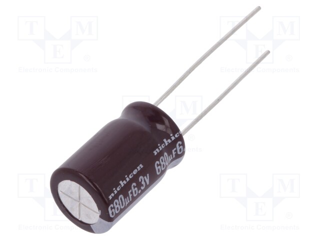 Capacitor: electrolytic; low impedance; THT; 680uF; 6.3VDC; ±20%