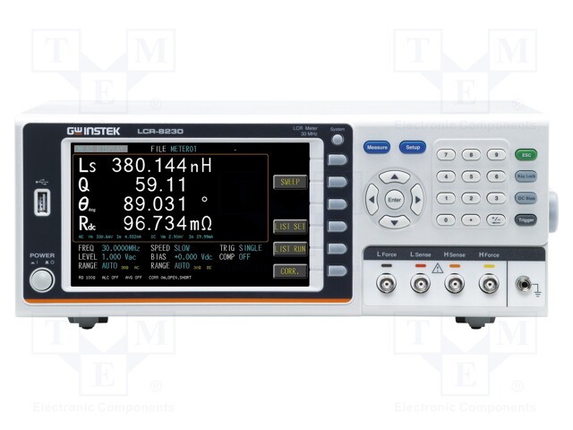 LCR meter; LCD 7"; f: 10Hz÷30MHz; 346x145x335mm; 3.3kg