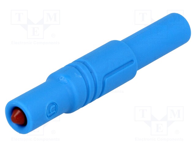 Plug; 4mm banana; 24A; 1kVDC; blue; with protection; 3mΩ