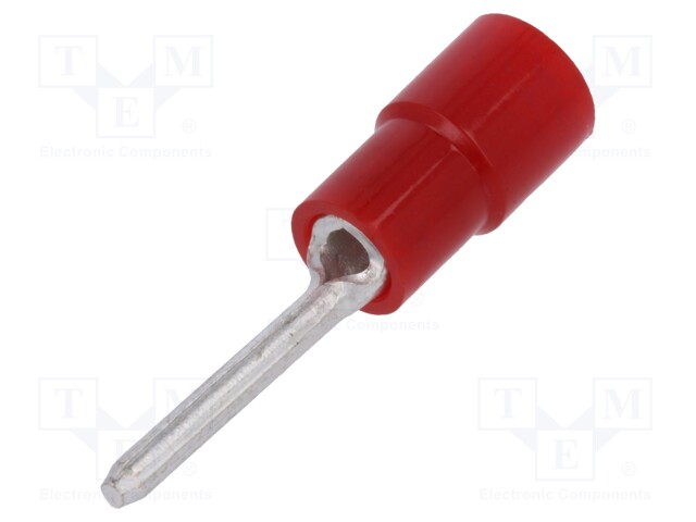 Wire pin terminal; Ø: 1.5mm; 0.3÷1.65mm2; crimped; for cable; red