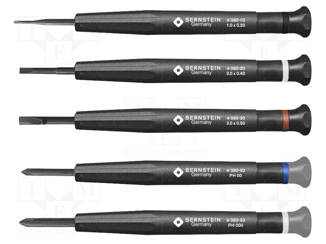 Kit: screwdrivers; Pcs: 5; precision; Phillips,slot