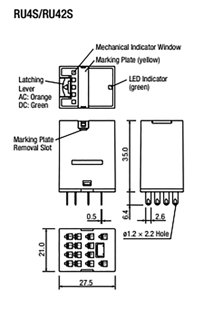 Relay: electromagnetic; 4PDT; Ucoil: 110VAC; 6A/250VAC; 6A/30VDC