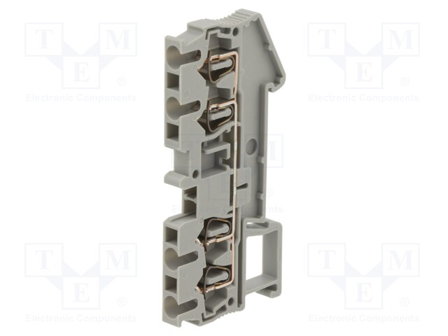 Splice terminal: rail; 0.08÷2.5mm2; ways: 1; terminals: 4; grey