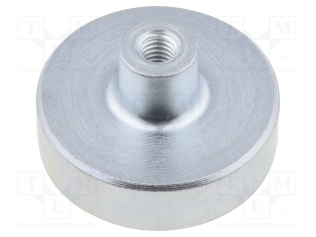 Magnet: permanent; neodymium; H: 7mm; 200N; Ø: 25mm; Thread len: 7mm