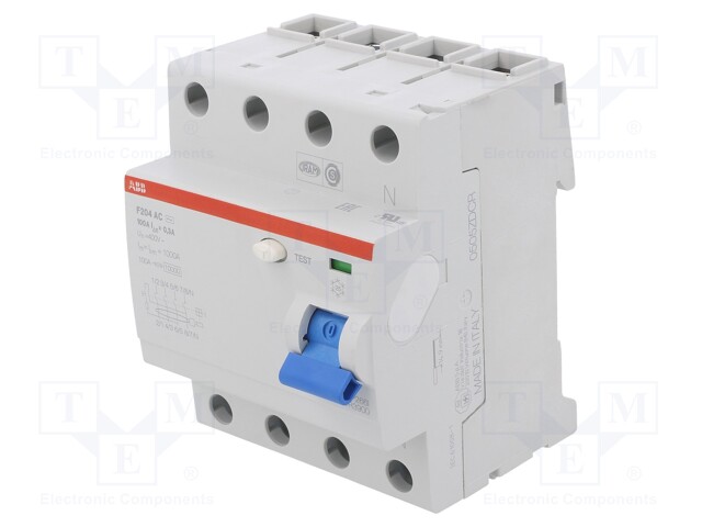 RCD breaker; Inom: 100A; Ires: 300mA; Max surge current: 5000A