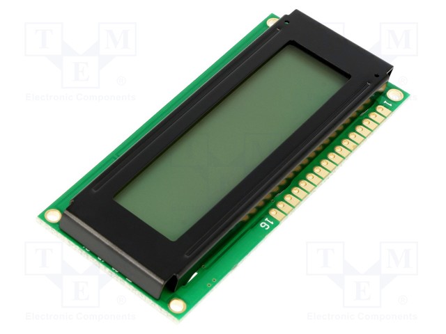 Display: LCD; alphanumeric; STN Positive; 16x2; 80x36x10.5mm; LED