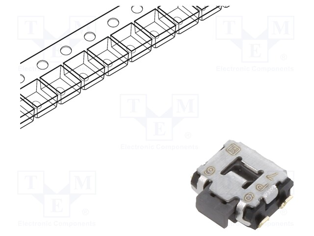 Microswitch TACT; SPST; Pos: 2; 0.05A/12VDC; SMT; 2.2N; 1.35mm
