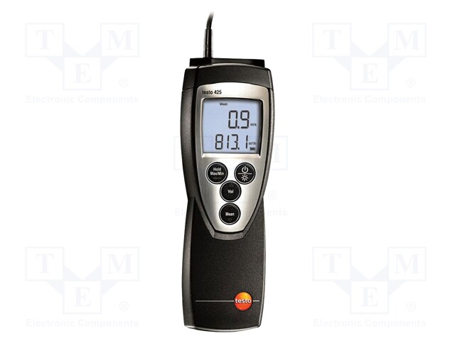 Thermoanemometer; 0÷20m/s; -20÷70°C; Probe l: 820mm