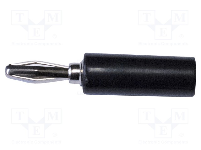 Plug; 4mm banana; 15A; 1kVAC; black; 40.4mm; Plating: nickel plated