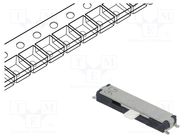 Switch: slide; Pos: 4; SP4T; 0.3A/4VDC; ON-ON-ON-ON; Mounting: SMT