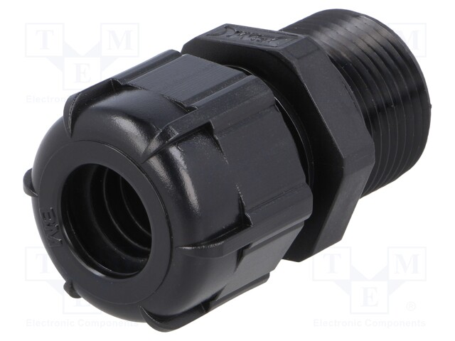 Cable gland; with long thread; PG13,5; IP68; Mat: polyamide; black