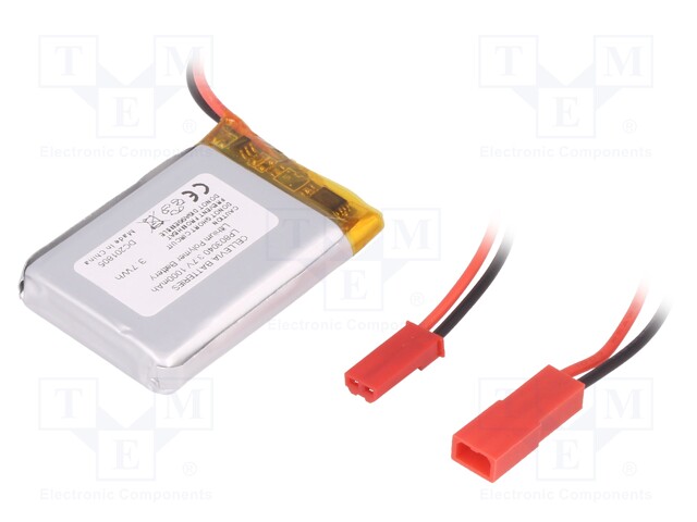 Re-battery: Li-Po; 3.7V; 1000mAh; Leads: cables; 8x30x40mm