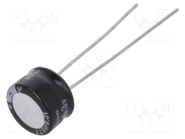 Capacitor: electrolytic; THT; 220uF; 6.3VDC; Ø8x5mm; Pitch: 2.5mm