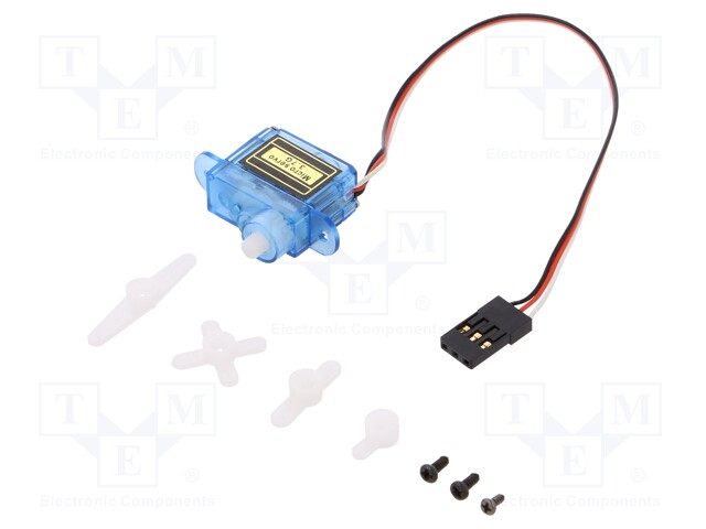 Motor: servo; 4.8÷6VDC; micro; analogue; 3.7g; 20x8x17.6mm; nylon