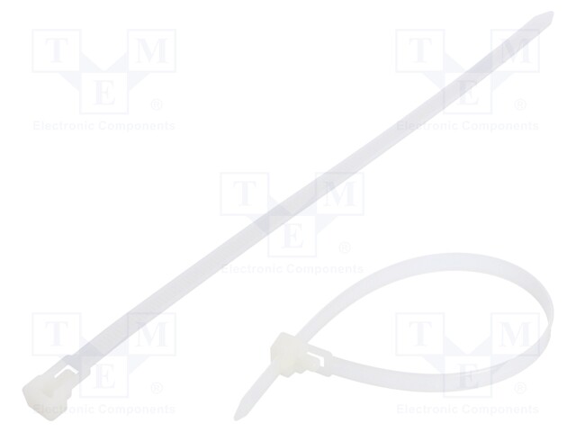 Cable tie; multi use; L: 250mm; W: 7.6mm; polyamide; 222N; natural