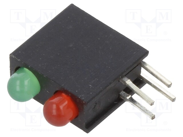LED; bicolour,in housing; red/yellow-green; 3mm; No.of diodes: 2