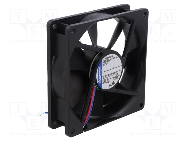 Fan: DC; axial; 92x92x25.4mm; 100m3/h; ball bearing; 3250rpm