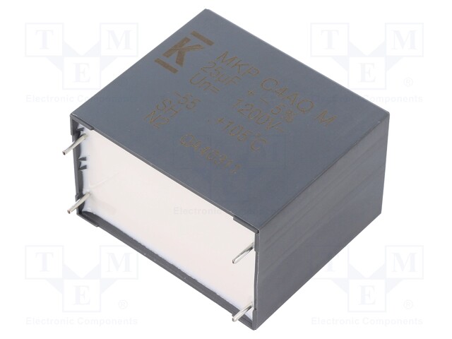 Capacitor: polypropylene; DC-Link; 25uF; ESR: 5.1mΩ; THT; ±5%; 22.2A