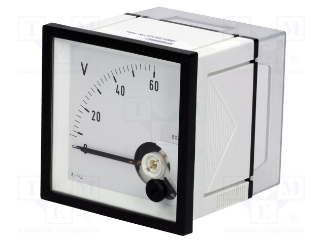 Meter: panel; analogue; 0÷60V; Class: 1,5; IP52