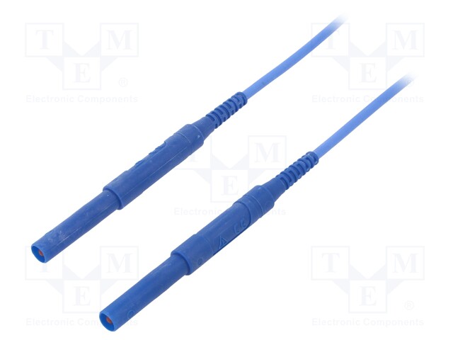 Test lead; silicone; 1m; blue; 16A; 6kVDC; Cond.cross sec: 1.3mm2