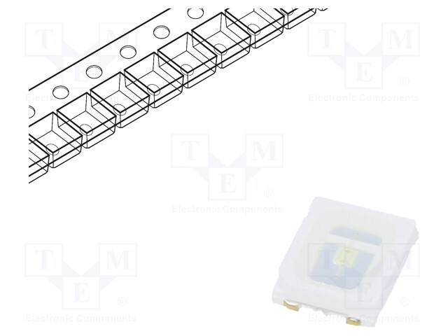 LED; SMD; 2835,PLCC2; green; 30÷50lm; 2.8x3.5x0.8mm; 120°; 2.8÷3.5V